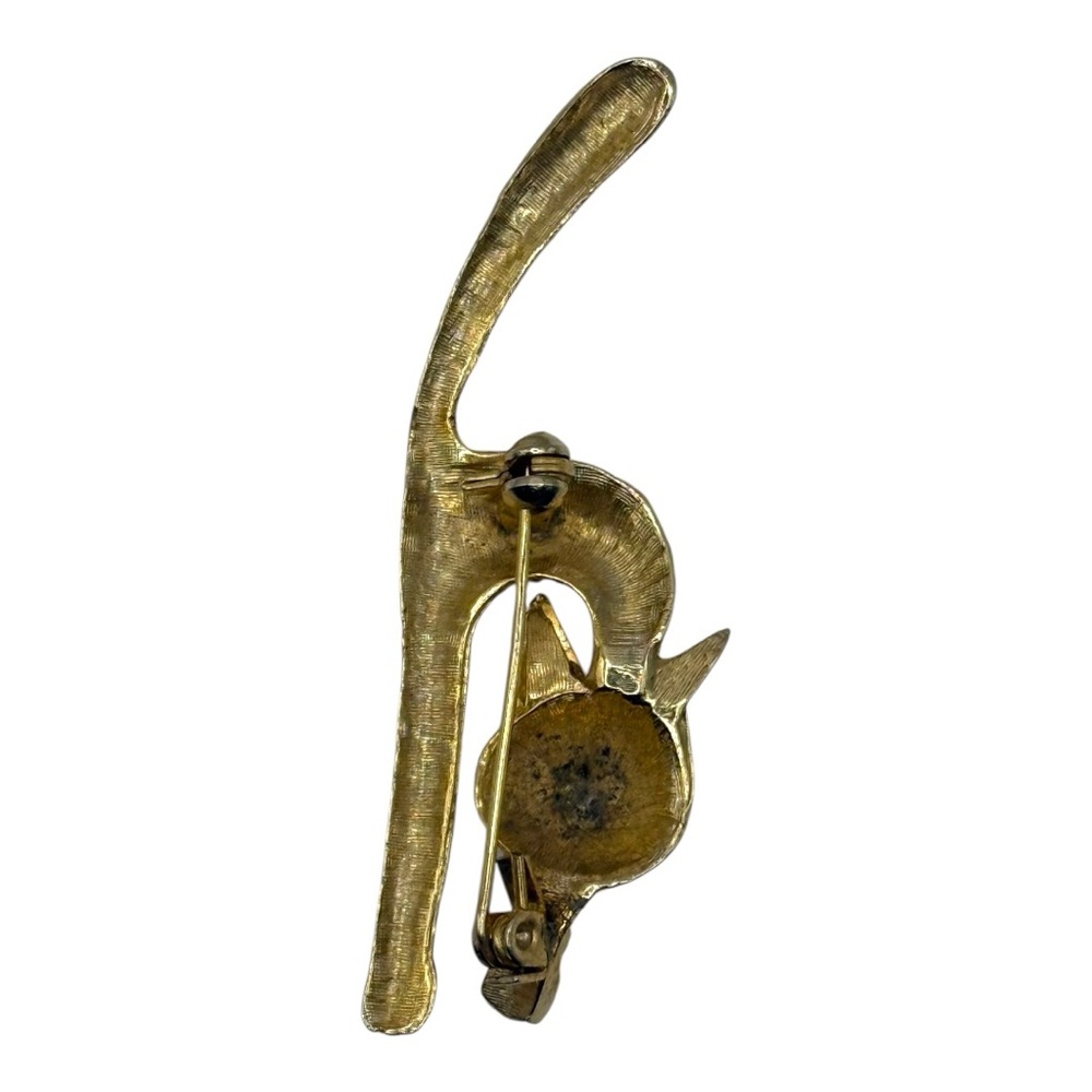 Gold Tone Cat Brooch - Picture 3 of 5